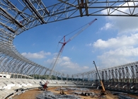 广西崇左体育中心体育场主桁架吊装合拢